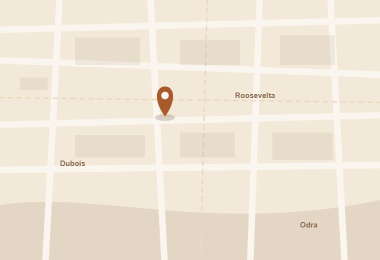 Mapa okolicy: ul. Roosevelta 12 na wrocławskim Nadodrzu, przy przystanku tramwajowym Dubois