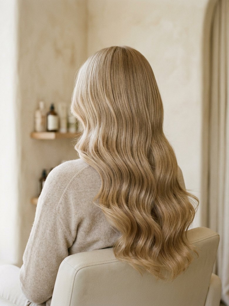 Po: równy, jasny beżowy blond po korekcie koloru