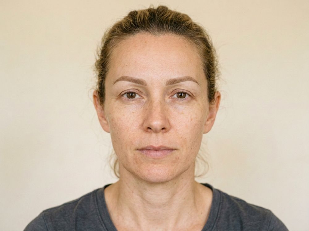 Te same brwi po zabiegu metodą pudrową, efekt zagojony po 4 tygodniach
