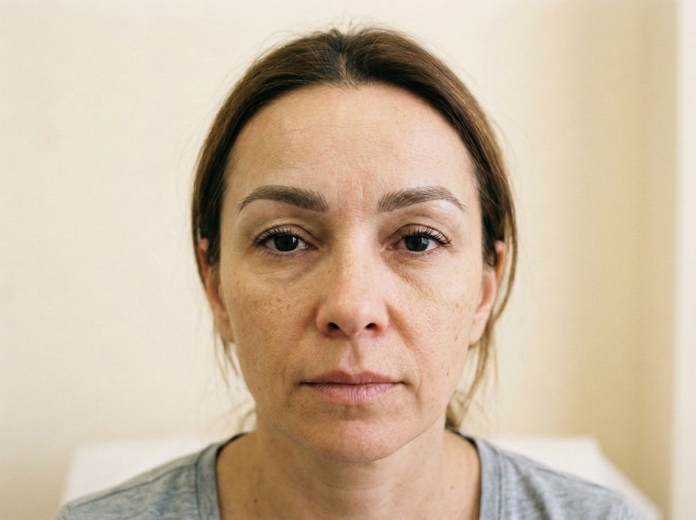 Te same brwi po korekcie — węższy kształt, ciepły naturalny odcień