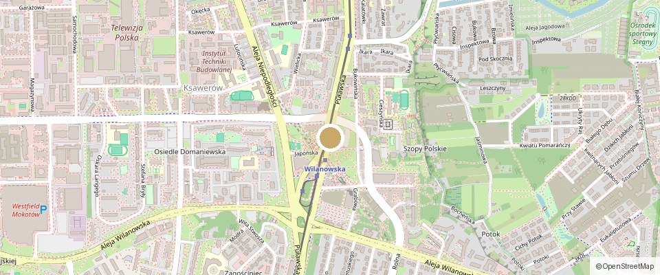 Mapa okolicy: Mokotów, ul. Puławska