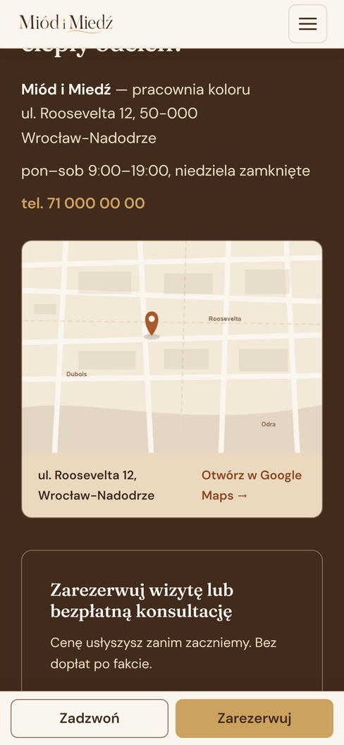 Rezerwacja i dojazd na miodimiedz.pl