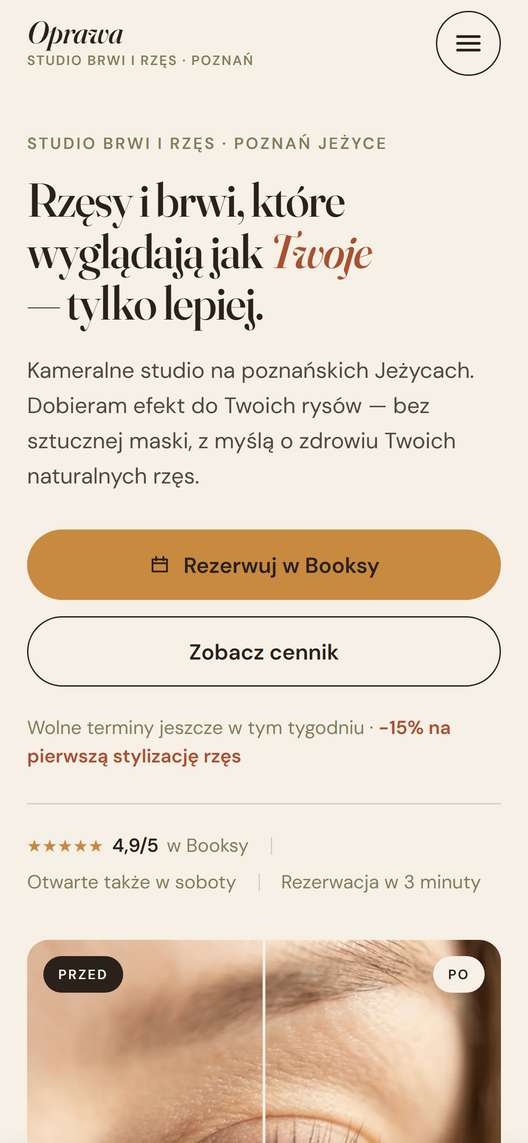 Strona oprawa.pl na telefonie