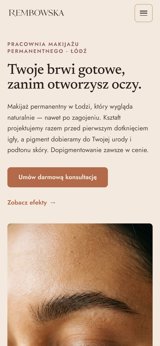 Strona rembowska.pl na telefonie