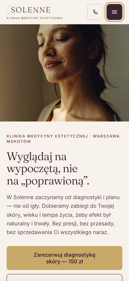 Strona solenne.pl na telefonie