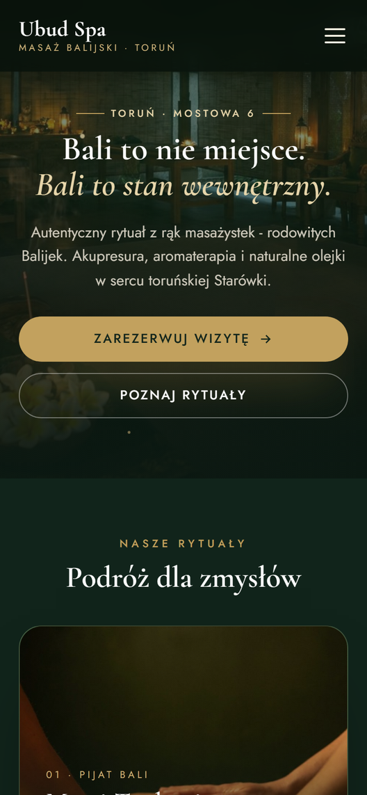 Podstrona rytuałów na ubudspa.pl
